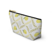 Lemon Tile Accessory Pouch w T-bottom in Yellow
